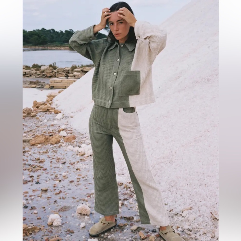 Aniela Parys Daisy Mini Waffle Jacket and Trousers Two Tone Women’s Small